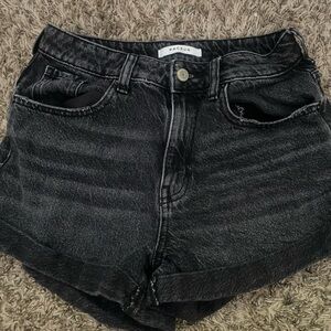 PacSun Black Jean Shorts High-Waisted Distressed